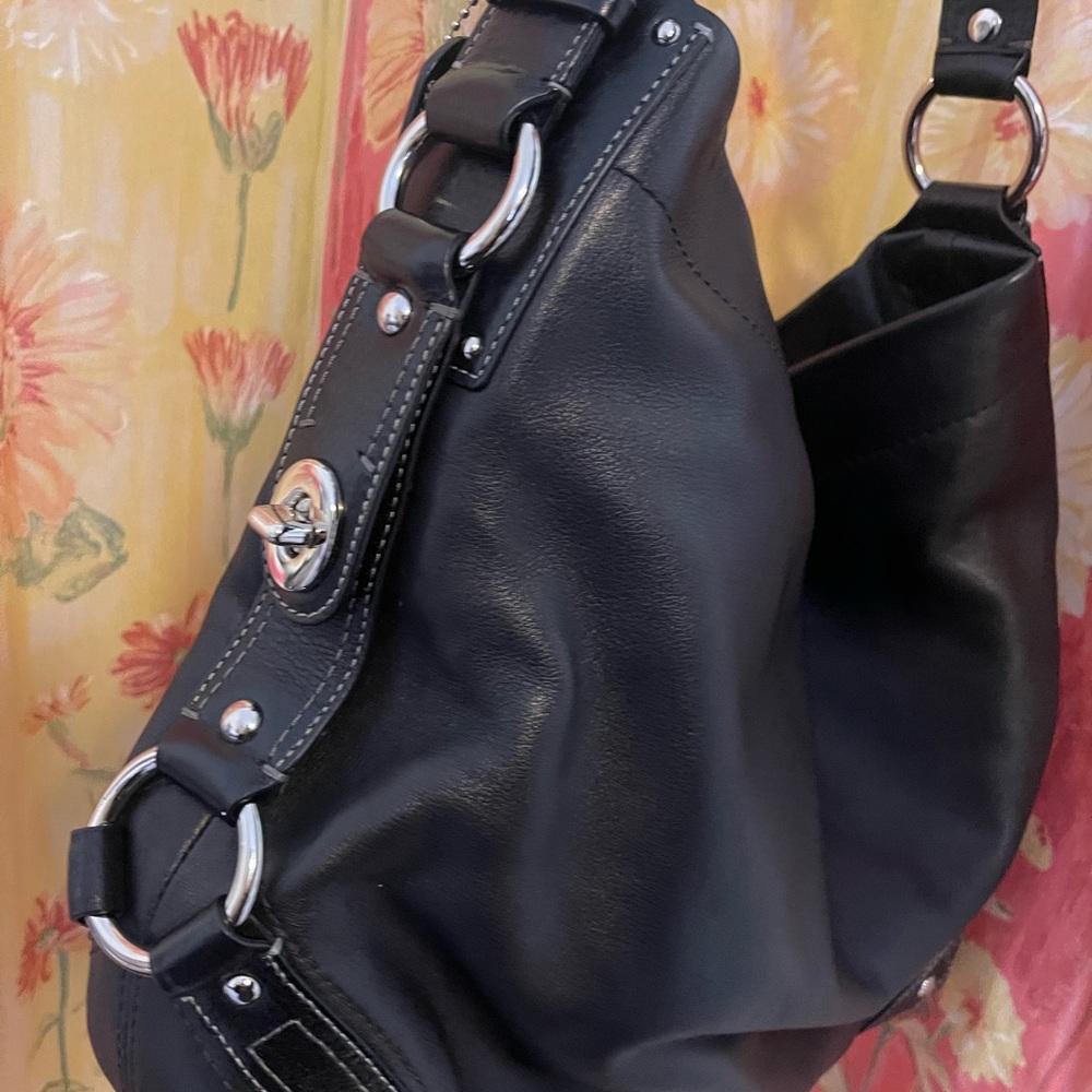 Coach Black Leather Women's Carly Bag - Picture 7 of 12
